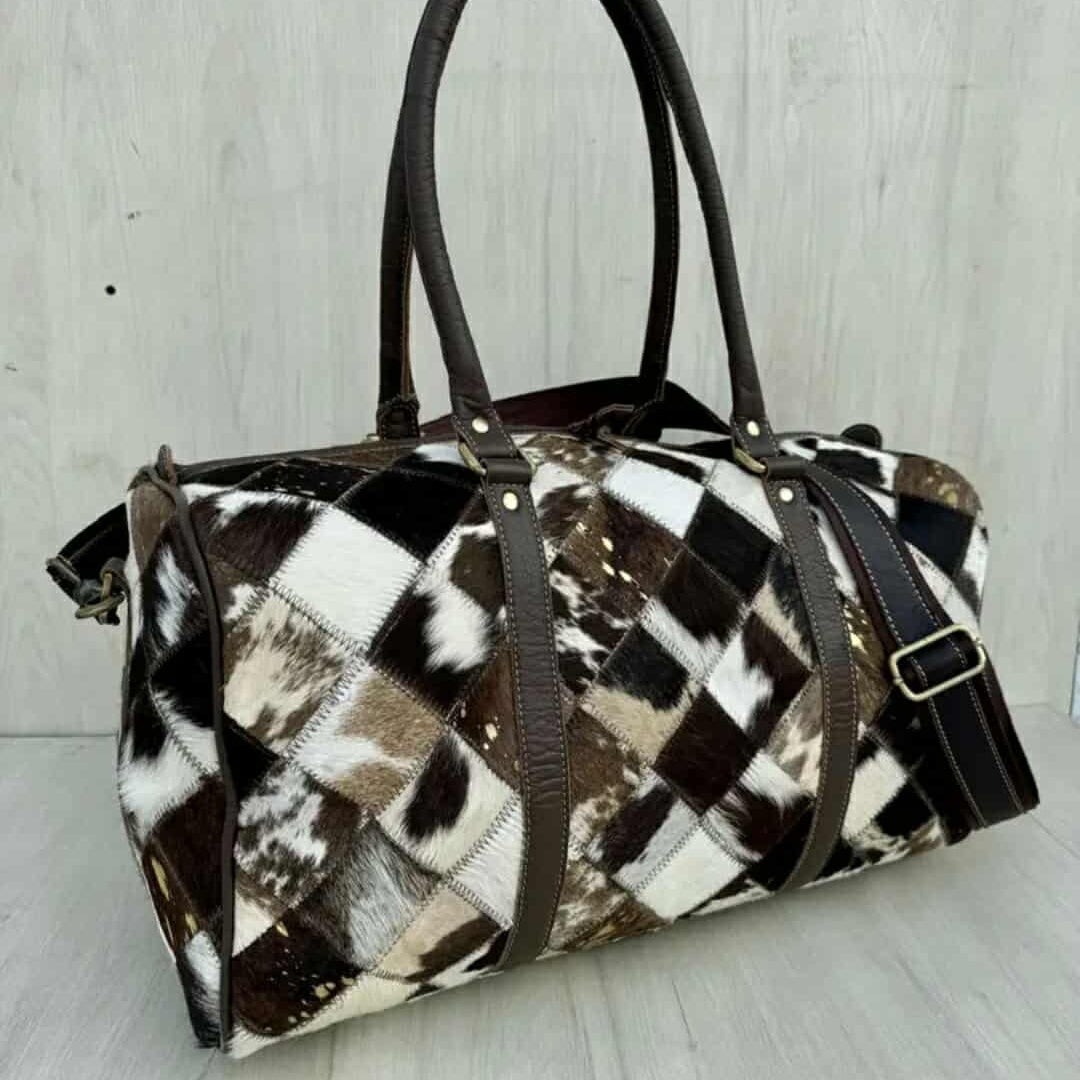 Travel Bag - Cowhide patchwork