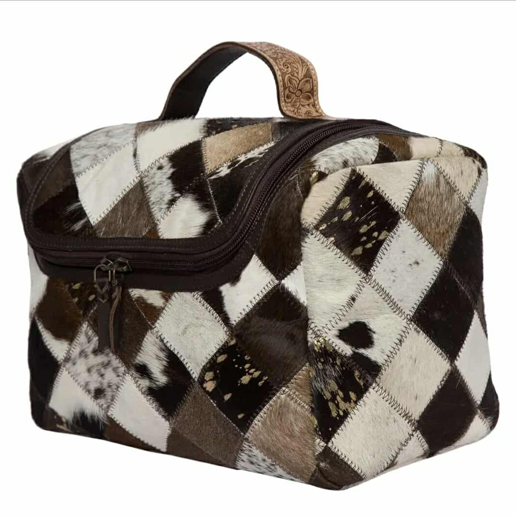 Cowhide Toiletry Bag | Hand Tooled Leather Travel Bag – DEX Saddlery