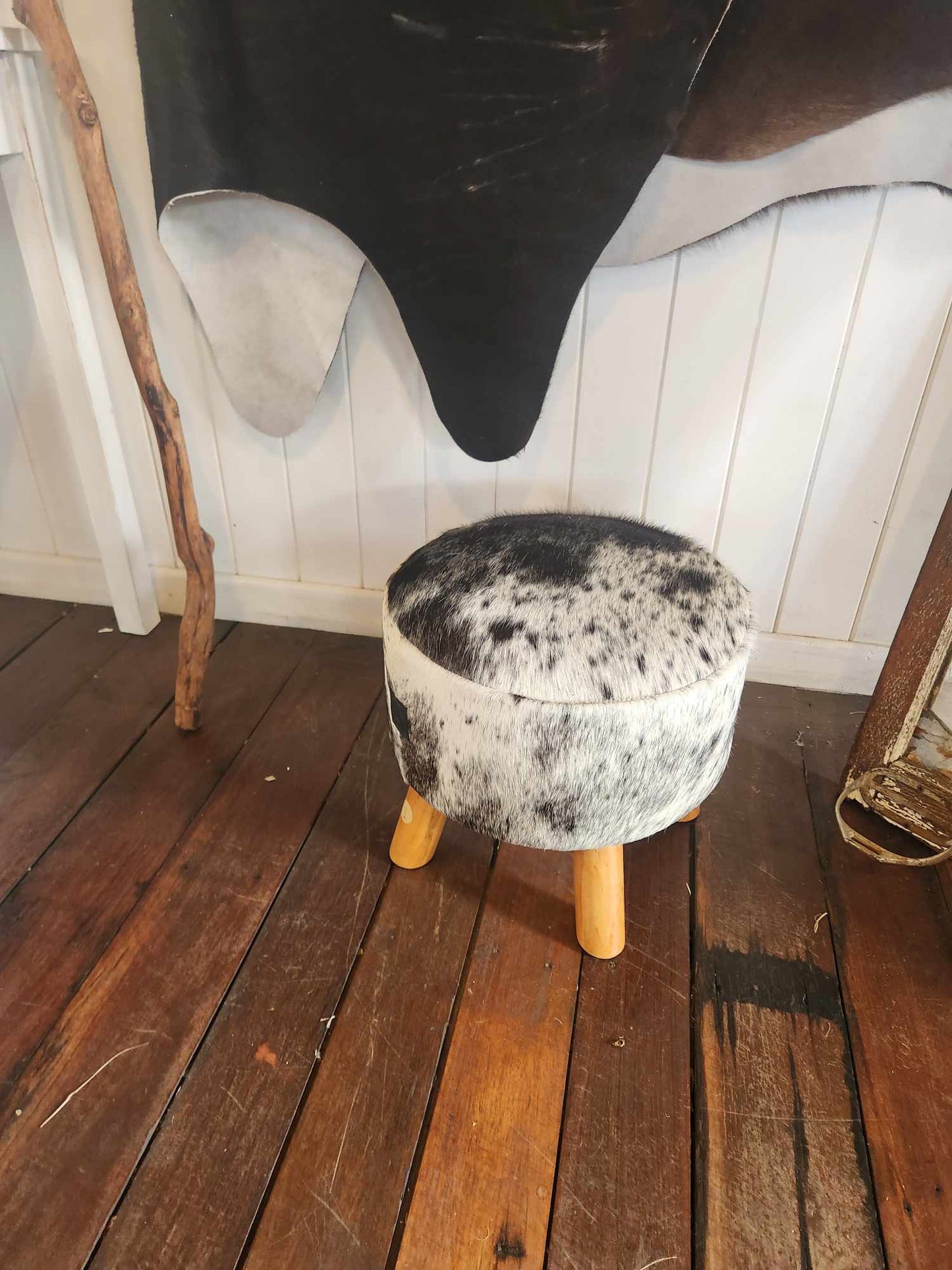 Hide on Hair foot stool