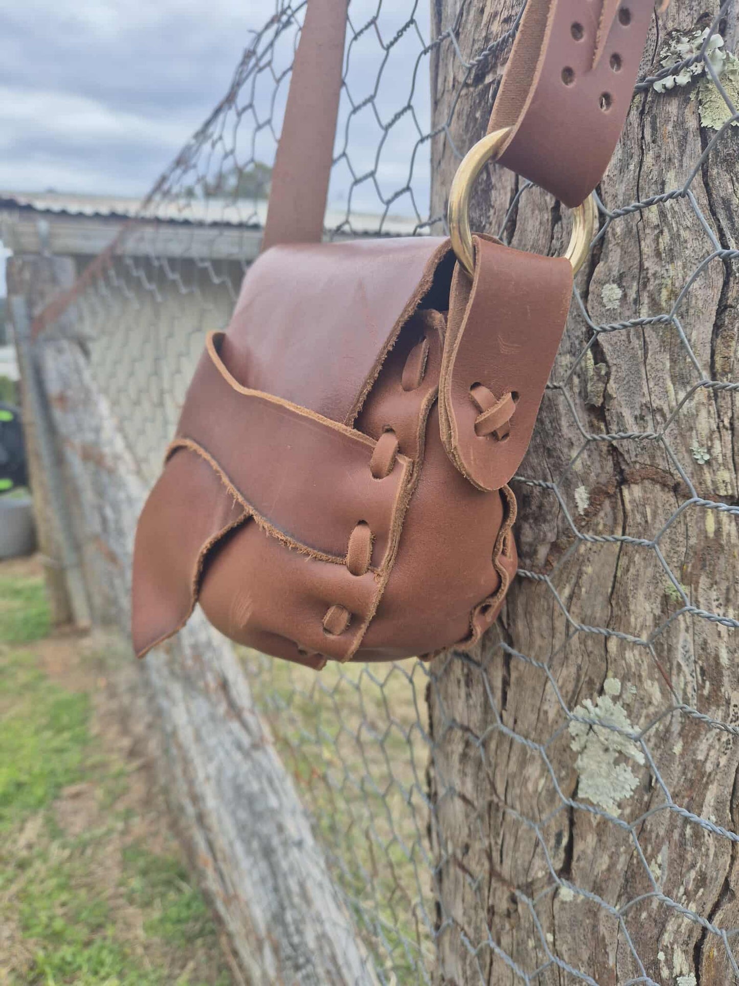 Davania Hand made crossbody bag -Rustic natural edge - Australian Made