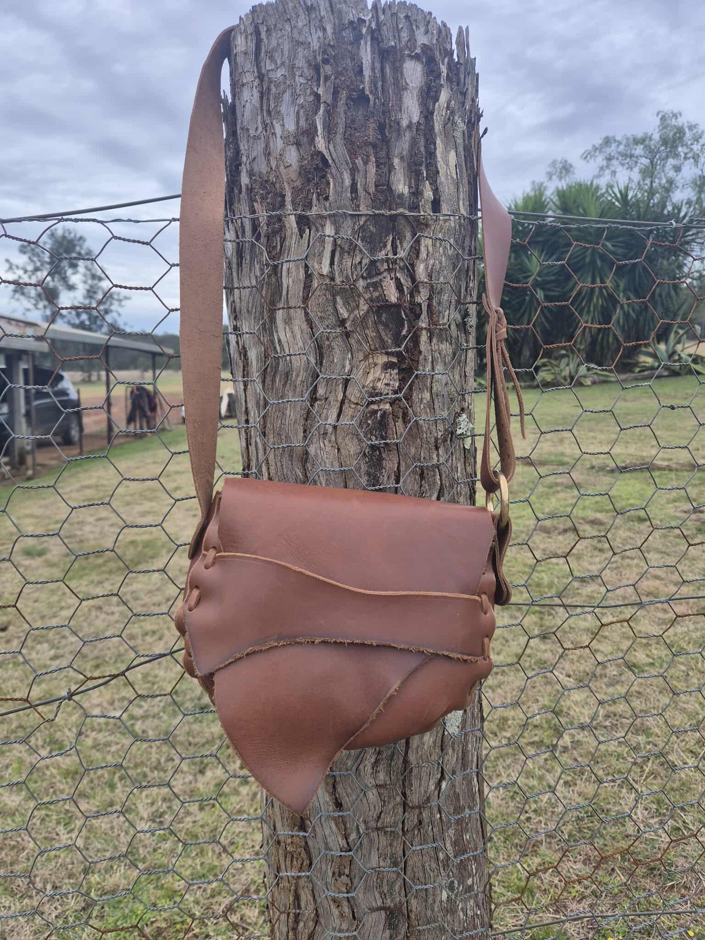 Davania Hand made crossbody bag -Rustic natural edge - Australian Made