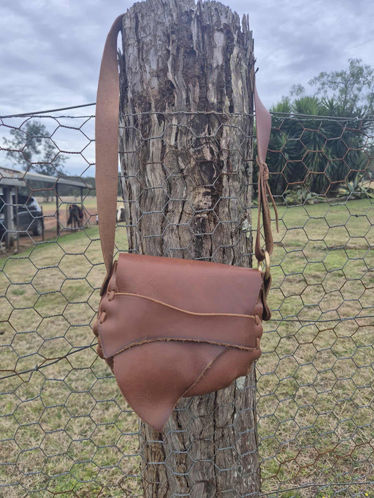 Davania Hand made crossbody bag -Rustic natural edge - Australian Made