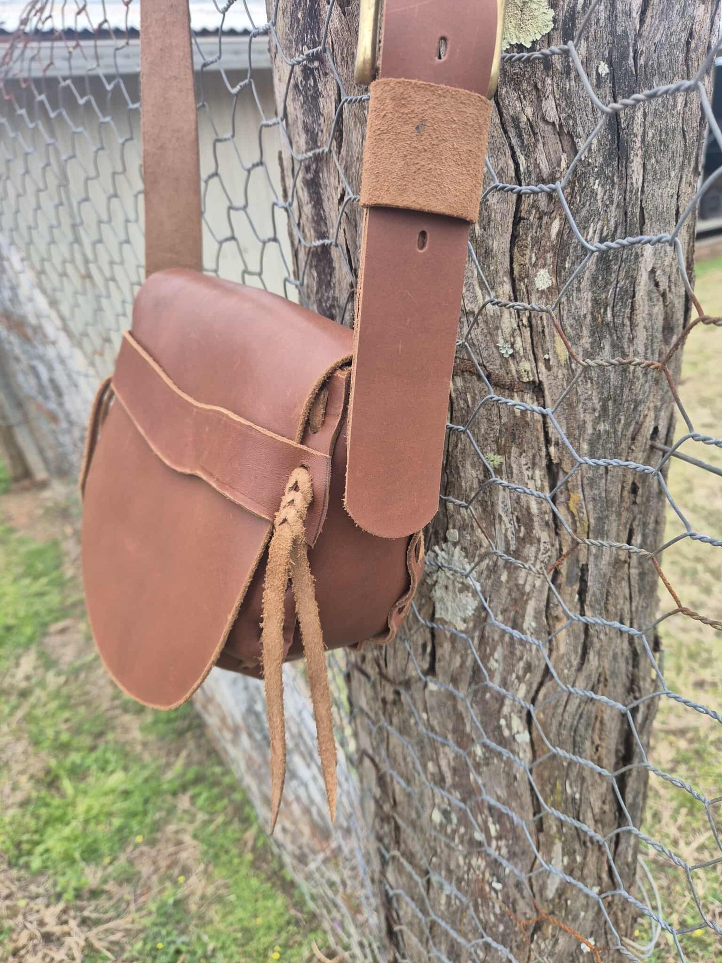 Davania Hand made crossbody bag -Rustic natural edge - Australian Made