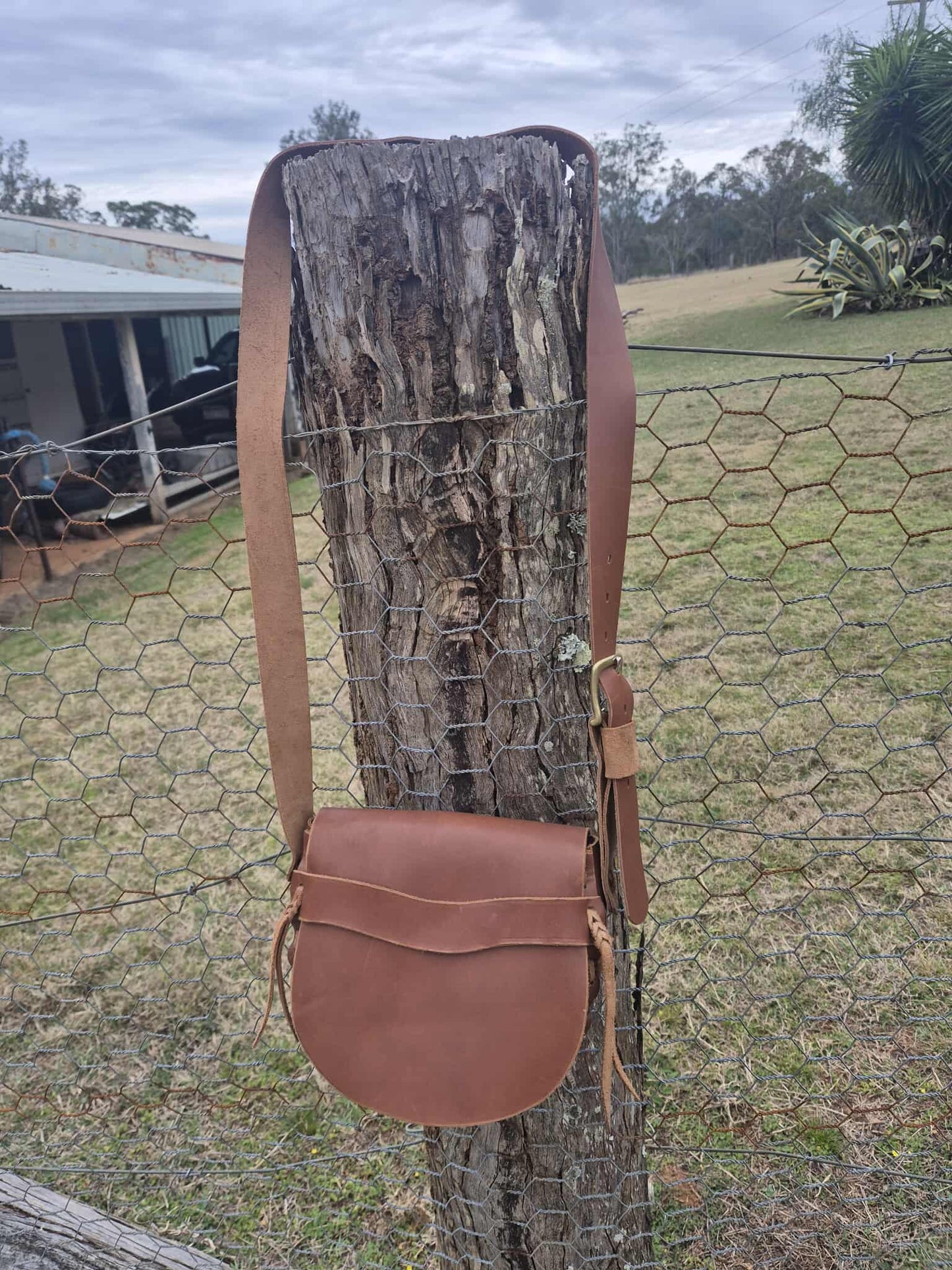 Davania Hand made crossbody bag -Rustic natural edge - Australian Made
